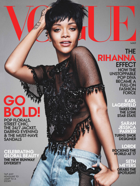 Kráska Rihanna na obálke marcového vydania magazínu Vogue 1